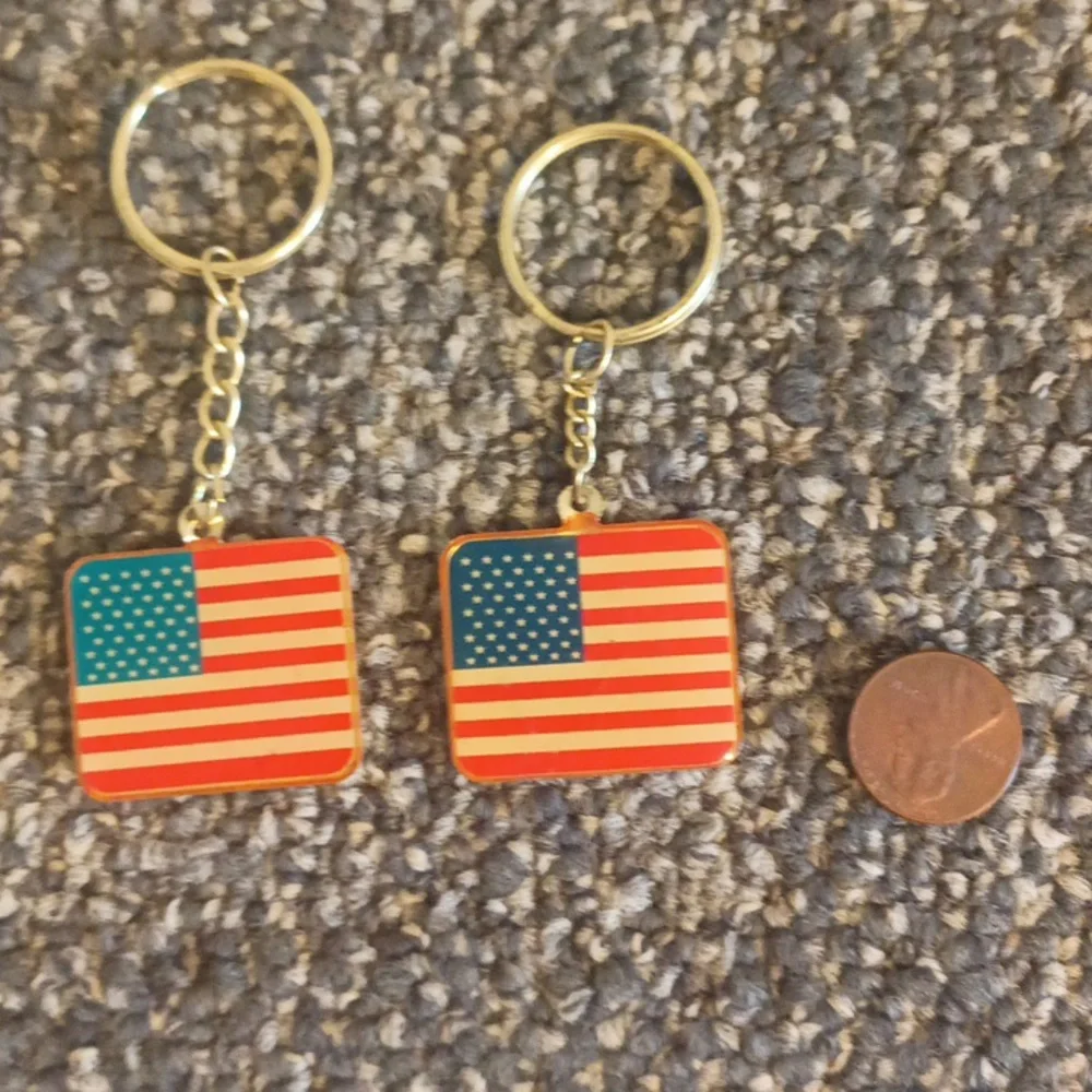 Veteran keychain American flag set of 2